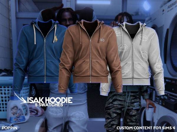 Alpha POPPIN Isak Hoodie (Standard Version) - The Sims 4 Custom Content