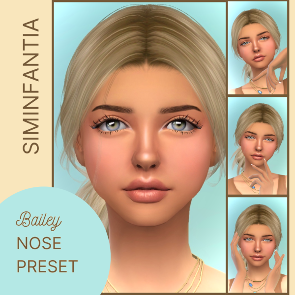 Mix Bailey Nose Preset by SimInfantia - The Sims 4 Custom Content