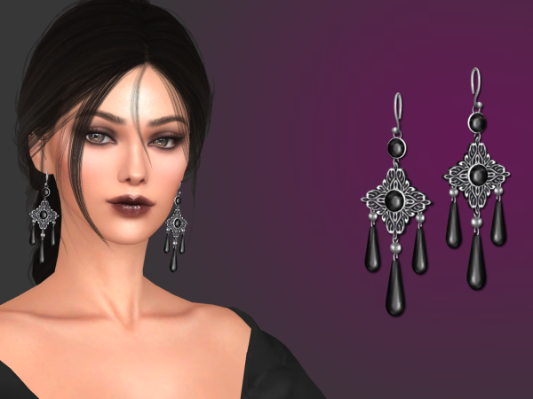 Alpha Goth wedding earrings - The Sims 4 Custom Content