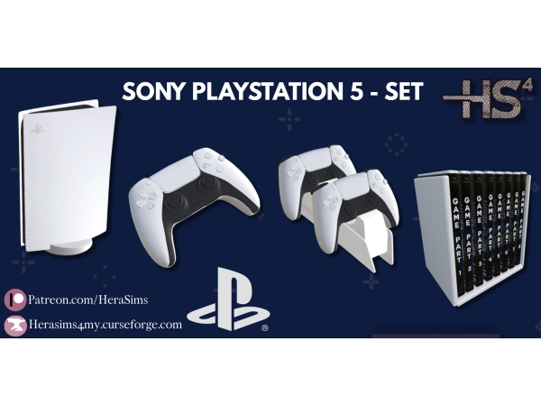 Alpha Sony Playstation 5 set - The Sims 4 Custom Content