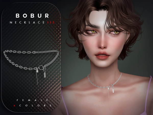 Alpha Chain Necklace with pendant - The Sims 4 Custom Content