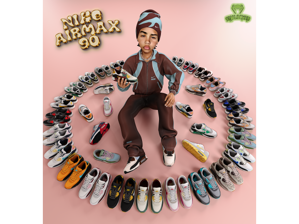 Alpha Nike Air Max 90 by SimLocker - The Sims 4 Custom Content
