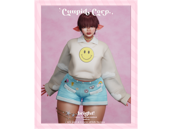 Alpha cuupid corp bright outfit - The Sims 4 Custom Content