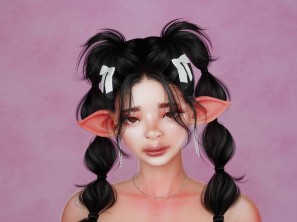 Alpha Delilah Hair Bows - The Sims 4 Custom Content
