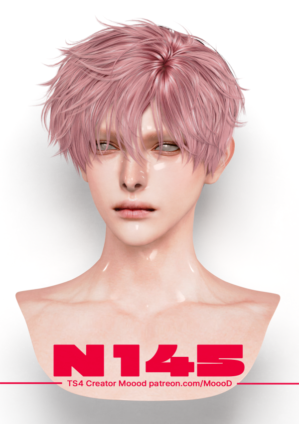 Alpha MoooD Hair N145 by simsfinds - The Sims 4 Custom Content