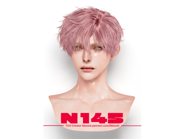 Alpha MoooD Hair N145 - The Sims 4 Custom Content