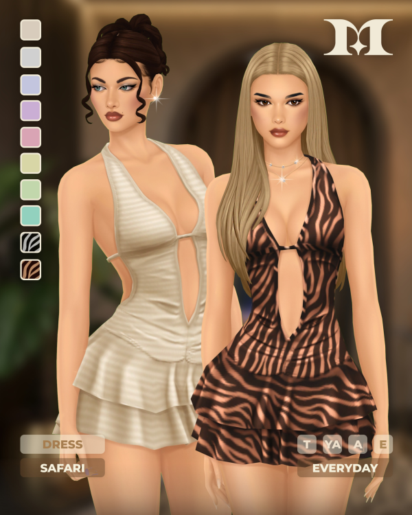 Maxis Match Safari Dress by simsfinds - The Sims 4 Custom Content