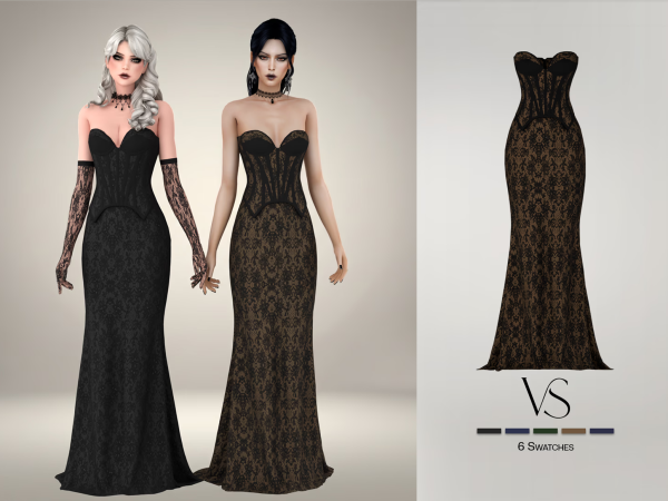 Alpha Goth Wedding 1 Dress - The Sims 4 Custom Content