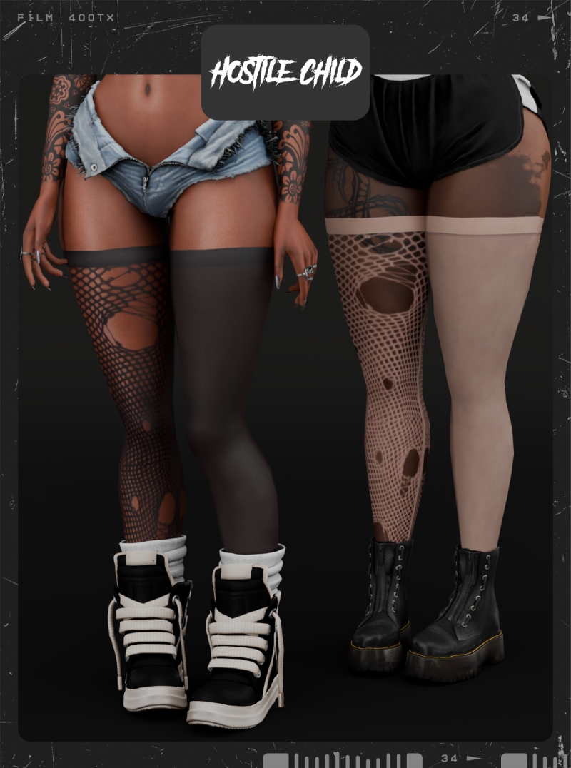 Mix Infra Red Socks - The Sims 4 Custom Content