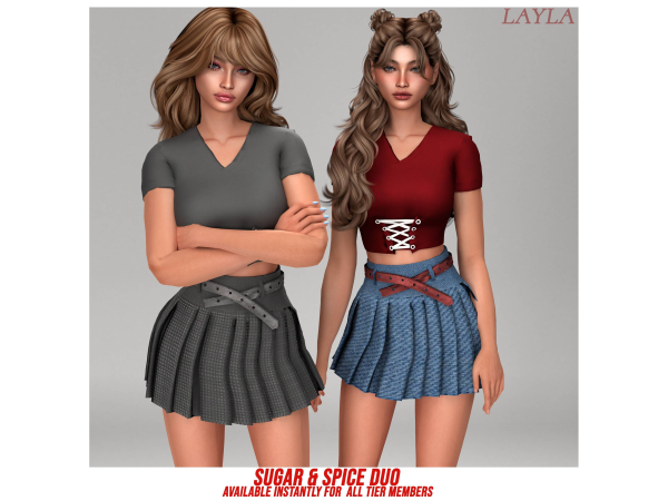 Alpha curseforge Cropped T Shirt (sugar spice set) - The Sims 4 Custom Content