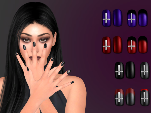 Alpha Gothic short nails - The Sims 4 Custom Content