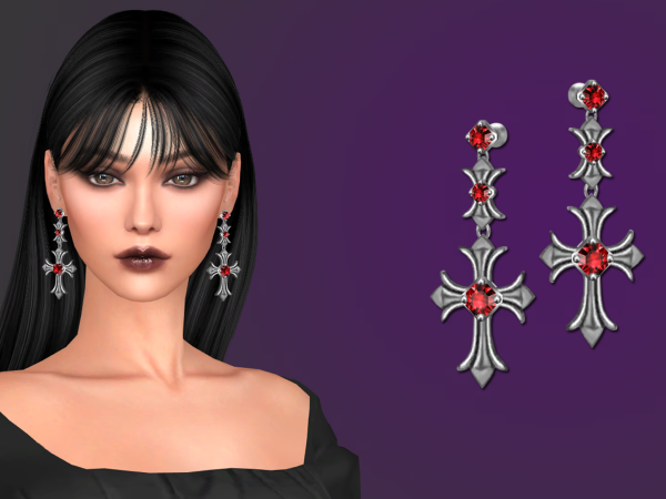 Alpha Edith earrings - The Sims 4 Custom Content