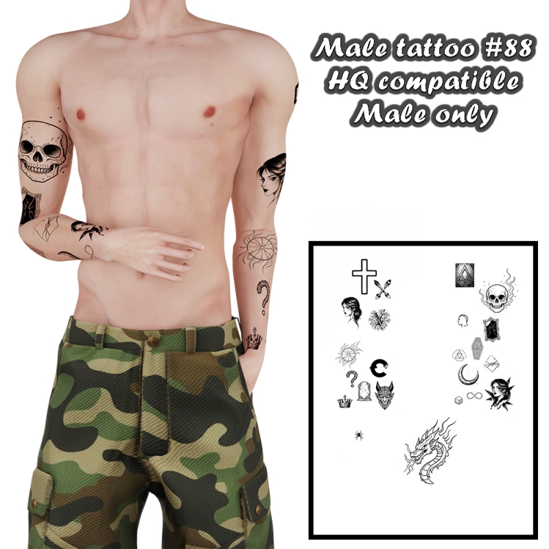 Alpha Male tattoo 88 by simmer_creator - The Sims 4 Custom Content