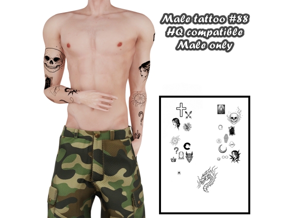Alpha Male tattoo 88 - The Sims 4 Custom Content