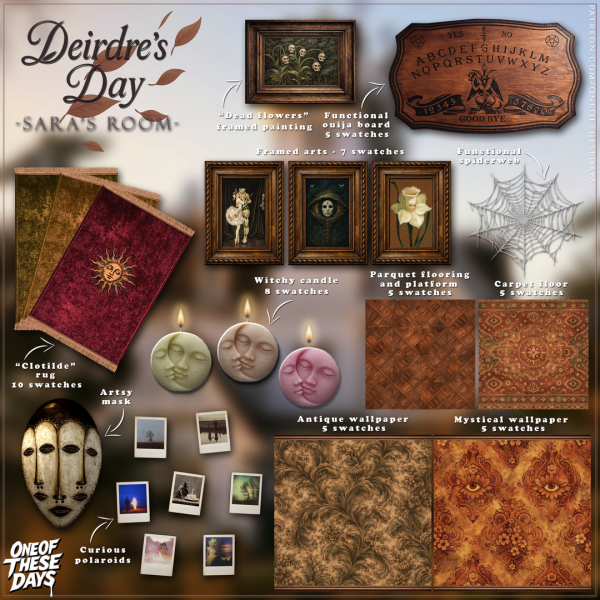 Alpha OOTD BuildBuy Deirdre's Day PART3 Sara's Room by oneofthesedays - The Sims 4 Custom Content