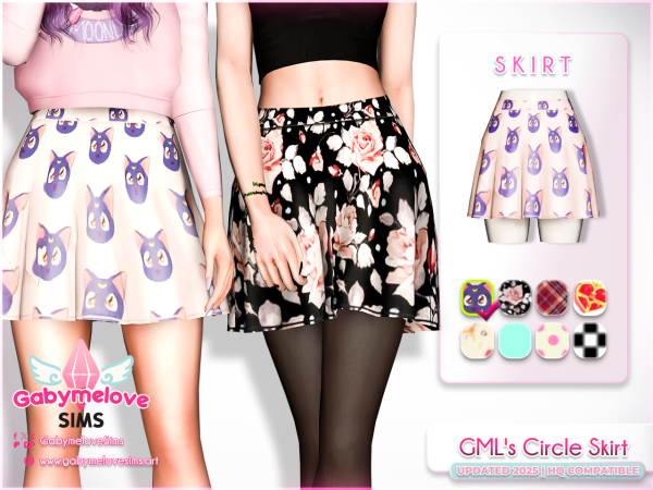 Maxis Match GML's Circle Skirt (Remastered) - The Sims 4 Custom Content