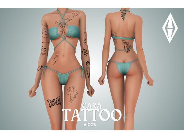 Mix VICCS_ CARA TATTOO (TEEN ELDER) - The Sims 4 Custom Content