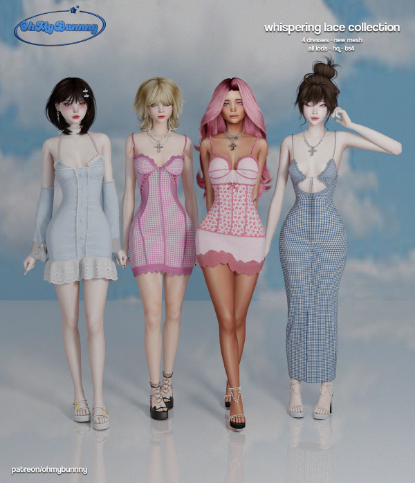 Alpha Whispering Lace Collection by ohmybunnny2 - The Sims 4 Custom Content