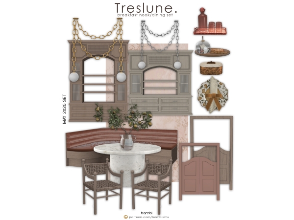 Alpha treslune ( breakfast nookdining set ) - The Sims 4 Custom Content