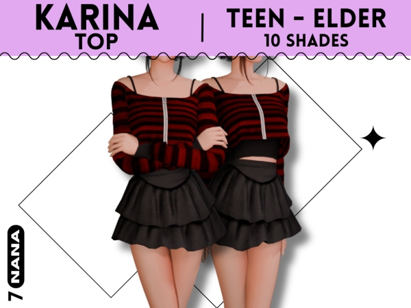 Maxis Match 7NANA (Karina) Shirt For Teen - The Sims 4 Custom Content