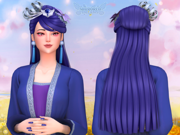Mix Lady Lihua's Hair Hair Accessory Earrings - The Sims 4 Custom Content