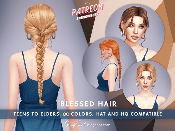 Alpha Blessed Hair - The Sims 4 Custom Content