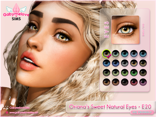 Mix Orianas Sweet Natural Eyes E20 contact default - The Sims 4 Custom Content