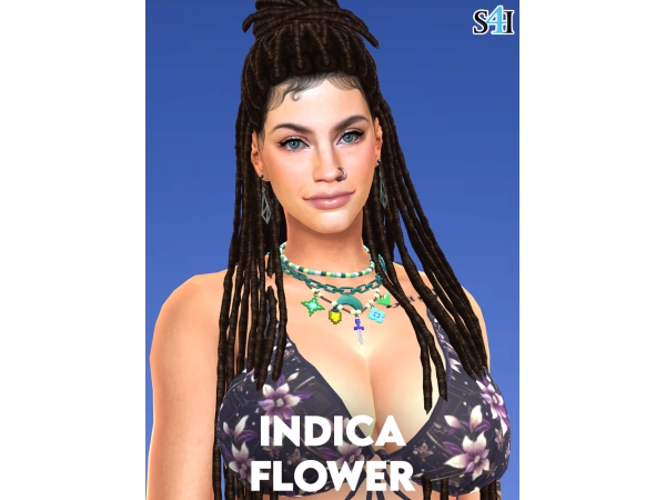 Alpha Sims 4 CAS Indica Flower - The Sims 4 Custom Content