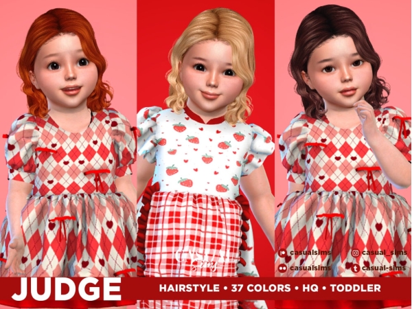 Alpha Judge Hairstyle (Ear showing) Toddlers - The Sims 4 Custom Content