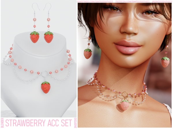 Alpha Strawberry Acc Set - The Sims 4 Custom Content