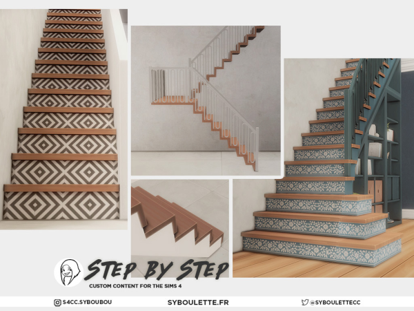 Maxis Match STEP by STEP STAIRS CC SIMS 4 by syboulette - The Sims 4 Custom Content