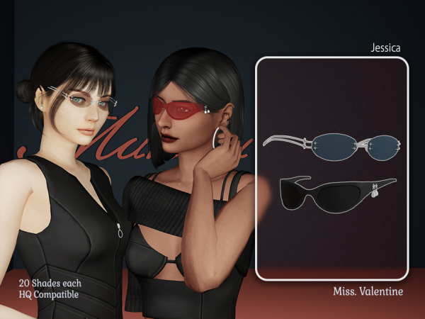 Alpha Jessica sunglasses by MissValentine142 - The Sims 4 Custom Content