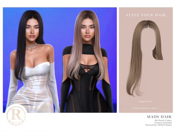Alpha RAMA Mads Hair by VentaStudio - The Sims 4 Custom Content
