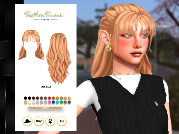 Maxis Match Nabile Hairstyle by sehablasimlish - The Sims 4 Custom Content