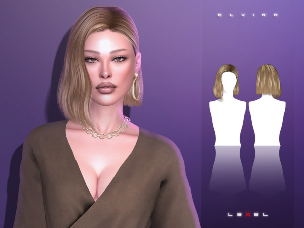 Alpha LEXEL Elvira bob adult hairstyle - The Sims 4 Custom Content