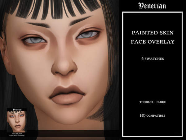 Maxis Match Painted Skin Face Overlay by Venerian - The Sims 4 Custom Content