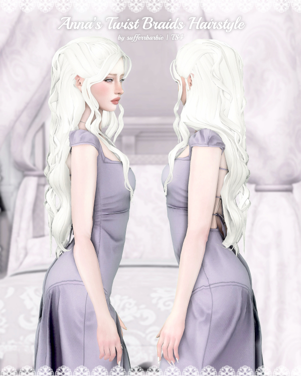 Maxis Match Anna's Twist Braids by simsfinds - The Sims 4 Custom Content