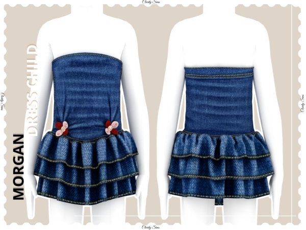Alpha Morgan Dress Child - The Sims 4 Custom Content