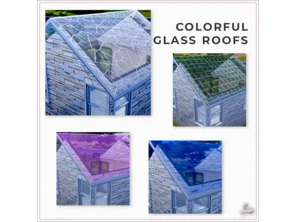 Maxis Match Colorful Glass Roofs - The Sims 4 Custom Content