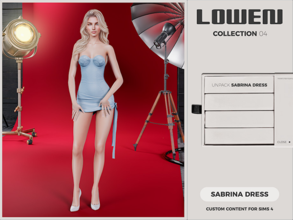 Alpha LOWEN Sabrina Dress by VentaStudio - The Sims 4 Custom Content