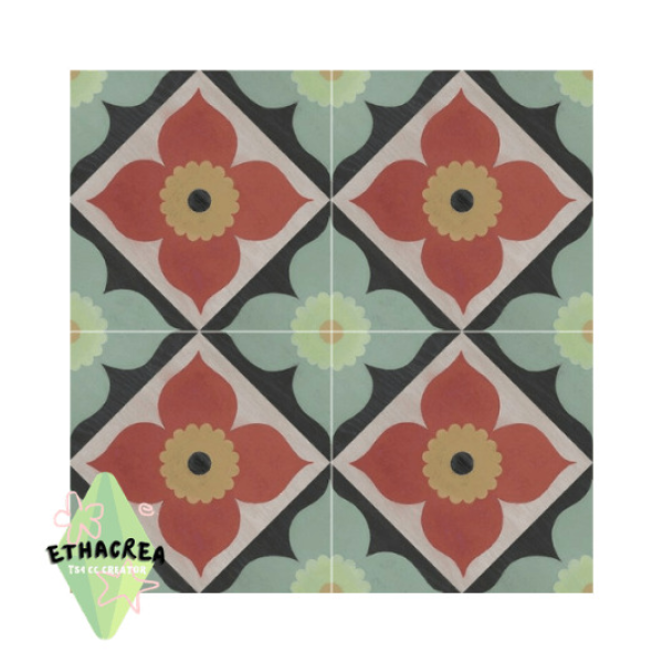 Mix Bold Bloom Tiles by simsfinds - The Sims 4 Custom Content