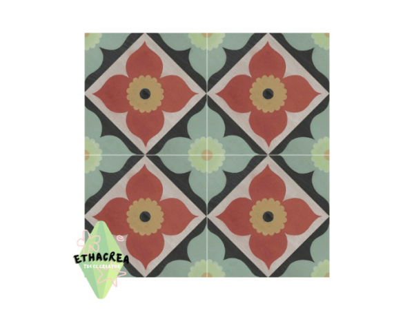 Mix Bold Bloom Tiles by Ethacrea - The Sims 4 Custom Content