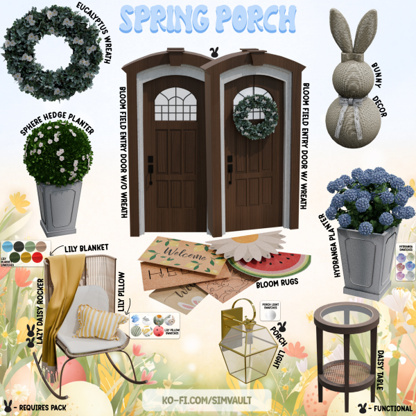 Alpha Spring Porch by simsfinds - The Sims 4 Custom Content