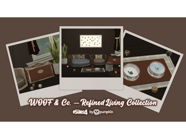 Alpha WOOF Co Refined Living Collection by little_grumpy_Pumpkin - The Sims 4 Custom Content