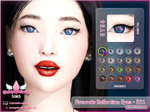 Mix Fireworks Reflection Eyes E21 contact lenses - The Sims 4 Custom Content