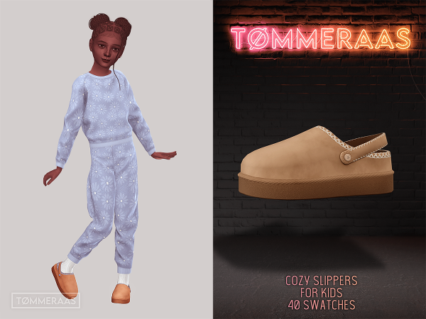 Alpha TØMMERAAS Cozy Slippers for Kids - The Sims 4 Custom Content