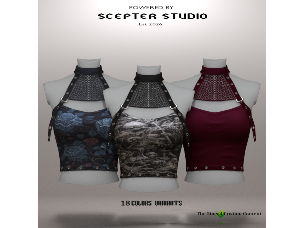 Alpha Avelina Halter Top by Scepter - The Sims 4 Custom Content