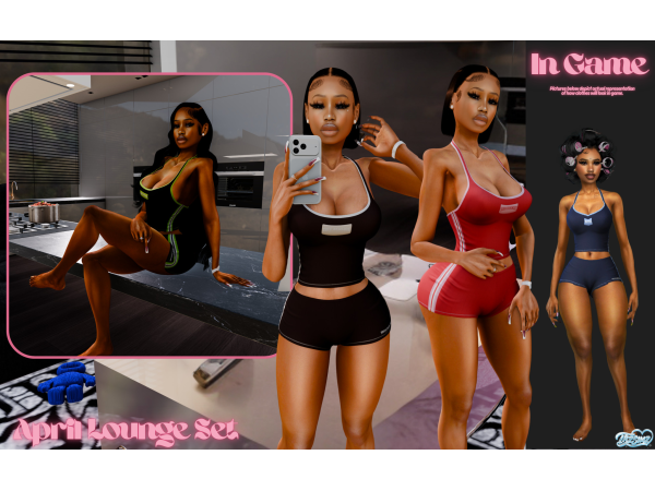 Alpha April Lounge Set by TBZSimz - The Sims 4 Custom Content