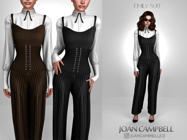 Alpha EMILY SUIT by Joan_Campbell_Beauty_ - The Sims 4 Custom Content