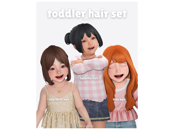 Maxis Match toddler hair set by kaycreame - The Sims 4 Custom Content